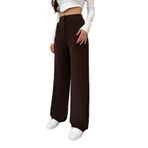 Bikelife Likralı Palazzo Salaş Geniş Paça Pantolon, 3XL, BKL0000010126, Kahve, Kadın