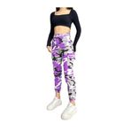 BİKELİFE Lila Kamuflaj Desen Kargo Cepli Gabardin Pantolon LİLA M