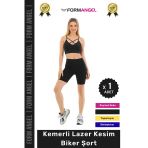 #Bikerşort İç Göstermeyen Kaymaz Şekillendirici Toparlayıcı Kemerli Lazer Kesim Biker Şort