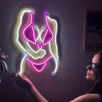 Bikini Kız Neon Duvar Sanatı, Led Oda Dekoru, Bikini Kız Neon Tabela, Lady Neon tabela, Mancave Led Tabela, Yatak Odası Dekoru, Kadın vücut Neon Tabela (Uzaktan Kumandalı)