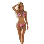 Bikini Takımı, Üçgen Üst, Bağlamalı Alt, Çok Renkli Desenli, Plaj ve Havuz (çok renkli, m)