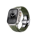Bikordon Apple Watch Ultra Uyumlu Aqualink Vanguard Gray Yeşil Akıllı Saat Kordon