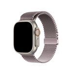 Bikordon Apple Watch Ultra Uyumlu Kalın Örgü Milano Loop Pembe Akıllı Saat Kordon