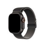 Bikordon Apple Watch Ultra Uyumlu Milano Loop Titanyum Siyah Akıllı Saat Kordon