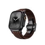 Bikordon Apple Watch Ultra Uyumlu Mocha Black Aqualink Bordo Akıllı Saat Kordon