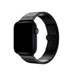 Bikordon Apple Watch Uyumlu Royal Edition Siyah Outer Çelik Unisex Akıllı Saat Kordon