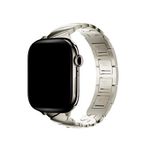 Bikordon Apple Watch Uyumlu Starlight Aurina Bej Loop Çelik Akıllı Saat Kordon