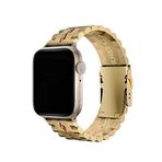Bikordon Apple Watch Uyumlu Steelmaster Altın Loop Royal Yellow Çelik Akıllı Saat Kordon