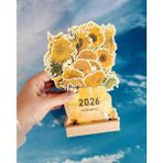 Bikutumutluluk 2026 Çiçekli Masa Takvimi Van Gogh Ayçiçekleri - Turuncu