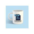 Bikutumutluluk BKM29791169 Grafik Tasarımcı Serisi I Love You Photoshop Kupa