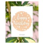 Bikutumutluluk Hediyelik - Gold Happy Birthday Mottolu Hediye Kartı