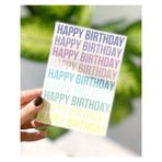 Bikutumutluluk Hediyelik - Pastel Happy Birthday Mottolu Hediye Kartı
