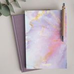 Bikutumutluluk Lila Mermer Defter Çizgisiz Defter
