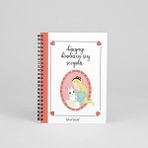 Bikutumutluluk N038 A5 Tasarım Alice Kırmızı Kapaklı Spiralli Defter