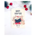 Bikutumutluluk Yılbaşı Kartpostal Serisi-Noel Baba ve Sevimli Geyikler Mottolu Hediye Kartı