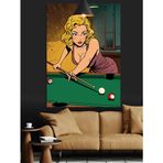 Bilardo Masası Kadın Dekoratif Kanvas - Mdf Ahşap Tablo