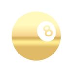 Bilardo Topu Stikcer 17X17 Cm Gold