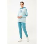 bilcee Kadın Nil Yeşili Kapüşonlu Ipli Sweatshirt Takım 1663