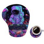 Bilek Dayanaklı Ergonomik Mouse Pad,Rahat Bilgisayar Jel Mouse Pad Dizüstü Bilgisayar için Bilek Desteği,Kaymaz PU Tabanlı Siberpunk Uzay Ağrı kesici Mousepad
