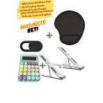 Bilek Destekli Mousepad Kamera Kapatıcı 12 Haneli Hesap Makinesi Metal Laptop Standı
