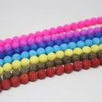 Bileklik Boy Lav Taşı Toprak Renkli Yarım Dizi 8mm (18CM UZUNLUĞUNDADIR)
