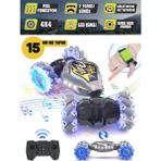 Bileklik ve Uzaktan Kumanda Kontrollü 360° Hareket Full Fonksiyon Şarjlı Işıklı Sesli 4x4 Offroad Rc - Gri