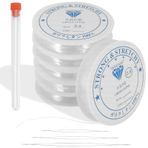 Bileklikler için 6 makara lastik bant, 0,4 mm, 0,6 mm, 0,8 mm, 1,0 mm, elastik naylon ip, inci iğnesi, yırtılmaz, kauçuk bant, takı ipliği, şeffaf bileklik, boncuk, takı, bileklik, kendin yap el işi