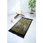 Bilenler Kabe Kapısı Desenli Lüks Kadife Dokuma Seccade