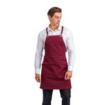 Bilenn Tekstil Barista Kanguru Cepli Bordo Askılı Önlük