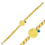 Bilezikhane 22 Ayar Pullu Zincirli Ata Yarımlı Bileklik