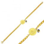 Bilezikhane 22 Ayar Pullu Zincirli Reşat Yarımlı Bileklik