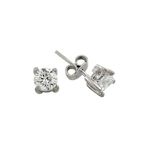 Bilezikhane Tektaş Beyaz 1.85 Gram 14 Ayar Altın Küpe