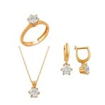 Bilezikhane Tektaş Üçlü Set 6.00 Gram 14 Ayar Altın
