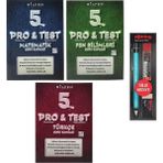 Bilfen Yayınları 5. Sınıf Pro Test Matematik Türkçe Fen Soru Bankası Seti 3 Kitap - 3'lü Kalem Seti