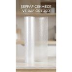 Bilfold Şeffaf Kaydırmaz Dolap Içi Pvc Çekmece Örtüsü 45X300 cm Koruyucu Kaplama
