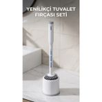 Bilfold Silikon Deterjan Hazneli Esnek Tuvalet Fırçası - Banyo Temizliği Için