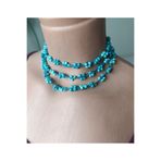 Bilge tasarım El Yapımı Turkuaz Boncuk Choker Kolye