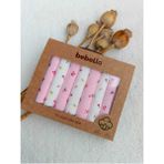 Bilge Trend Çiçekli Bebek Ağız Mendili 7 Adet Pamuk Raporlu Penye - Standart - Açık Pembe