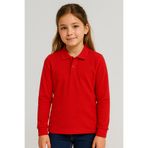Bilge Trend Kırmızı Okul T-Shirt , UZUN Kollu Polo Yaka Kız Erkek Çocuk 23 Nisan , Okuma Bayramı Tişört