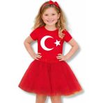 Bilge Trend Kız Çocuk Türk Bayraklı Tişört , Tütü Etek Kombini , 23 Nisan 29 Ekim Etkinlik Gösteri Kıyafeti - Kırmızı - 14 Yaş