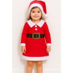 Bilge Trend Kız Çocuk Yılbaşı Chrıstmas Temalı Polar Noel Baba Kostüm Yılbaşı Hediyelik - 1 - 2 Yaş - Kırmızı