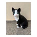 BilgeCe hoMe Smokin tekir cinsi kedi heykeli,smokin kedi heykeli,siyah beyaz kedi heykeli,alçı heykel