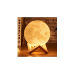 bilger Dolunay Ay 3d Işıklı Standlı Pilli Dekoratif Gece Lambası Hediyelik Küre Led 12 CM