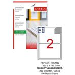 Bilgisayar Etiketi Tw-2002 119,6x143,50 Mm 100 Lü Lazer Etiket 1 Paket Tanex Davetiye Kargo Koli Kutu Etiketi