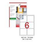 Bilgisayar Etiketi Tw-2006 99,1x93,1 Mm 100 Lü Lazer Etiket 1 Paket Tanex Davetiye Kargo Koli Kutu Etiketi