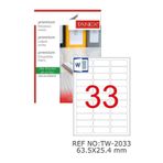 Bilgisayar Etiketi Tw-2033 63,5x25,4 Mm 100 Lü Lazer Etiket 1 Paket Tanex Davetiye Kargo Koli Kutu Etiketi