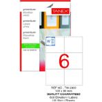Bilgisayar Etiketi TW-2303 105X99 mm 100 Lü Lazer Etiket 1 Paket Tanex Davetiye Kargo Koli Kutu Etiketi - Beyaz - Standart
