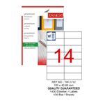Bilgisayar Etiketi Tw-2712 105x42,69 Mm 100 Lü Lazer Etiket 1 Paket Tanex Davetiye Kargo Koli Kutu Etiketi