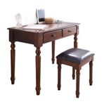 Bilgisayar masası, Ofis Masası Ev Yazı Masası 2 Saklama Çekmeceli Retro Country Tarzı Çalışma Masası Kahverengi Ev Ofis Masaları (Boyut: 0,9 metre)