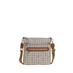 Bilik Deri MTŞ 269-MN Monogram Gri/Taba Kadın Çapraz Askılı Çanta